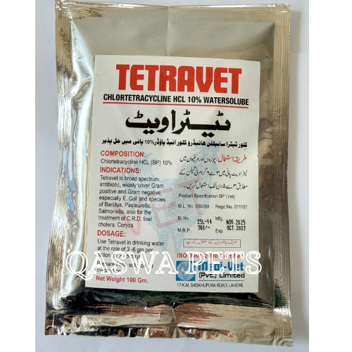 Tetravet – Chlortetracycline HCL 10% Water-Soluble Antibiotic